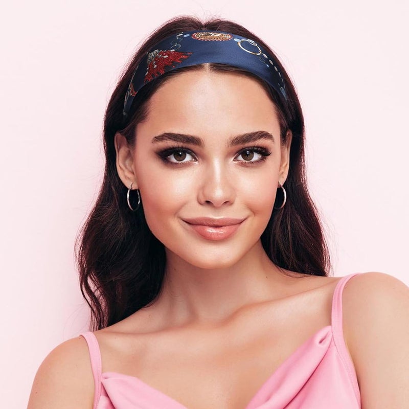 Sumolux Head Hair Scarf for Women Like Satin Silk Scarf Bandana Hair Wrapping Night Large Square Scarves 27.5" - Image 3